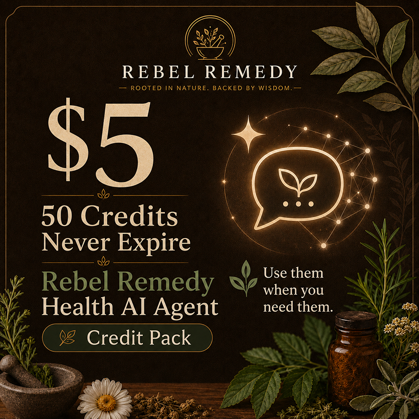 Rebel Remedy Health AI Agent 50 AI credit pack for $5 with credits that never expire