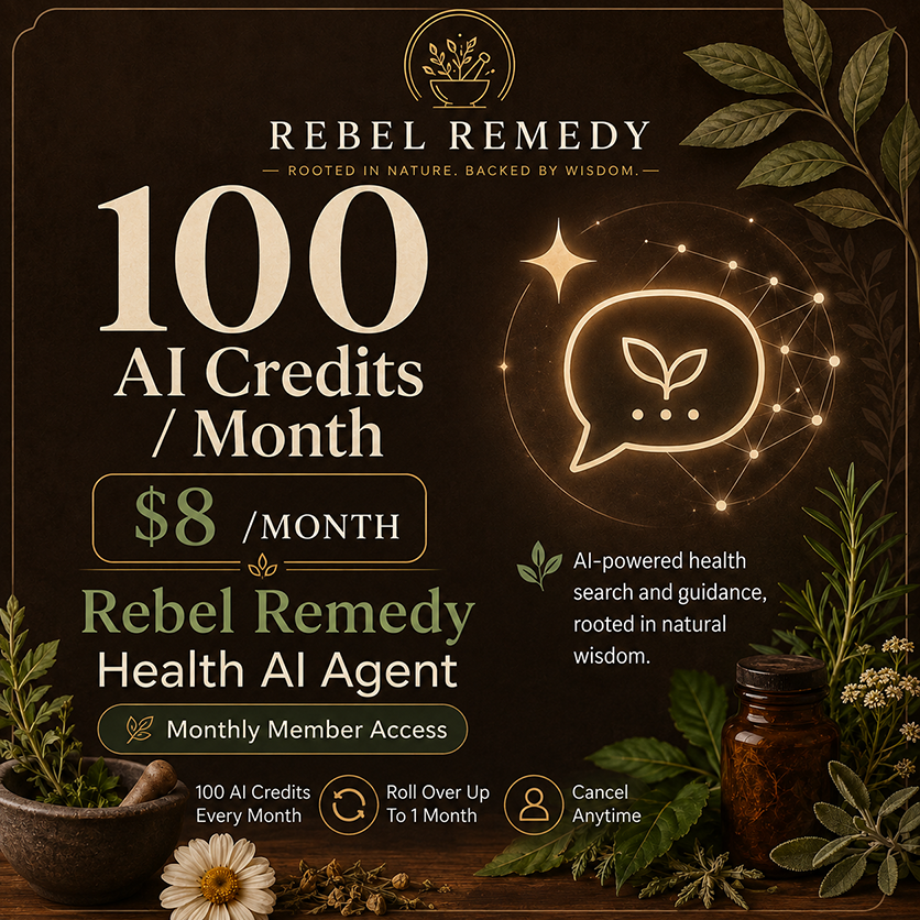 Rebel Remedy Health AI Agent 100 AI credits per month for $8 monthly